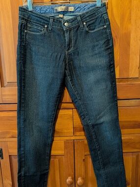 Paige Skyline Skinny Jeans Size 27 Dark Wash Premium Denim EUC
